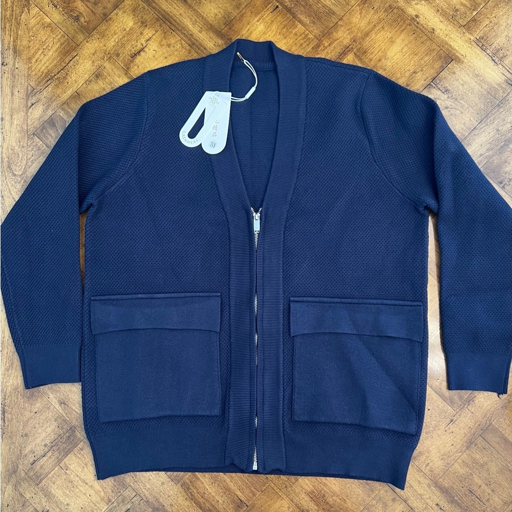 Navy Blue Cardigan Sweater